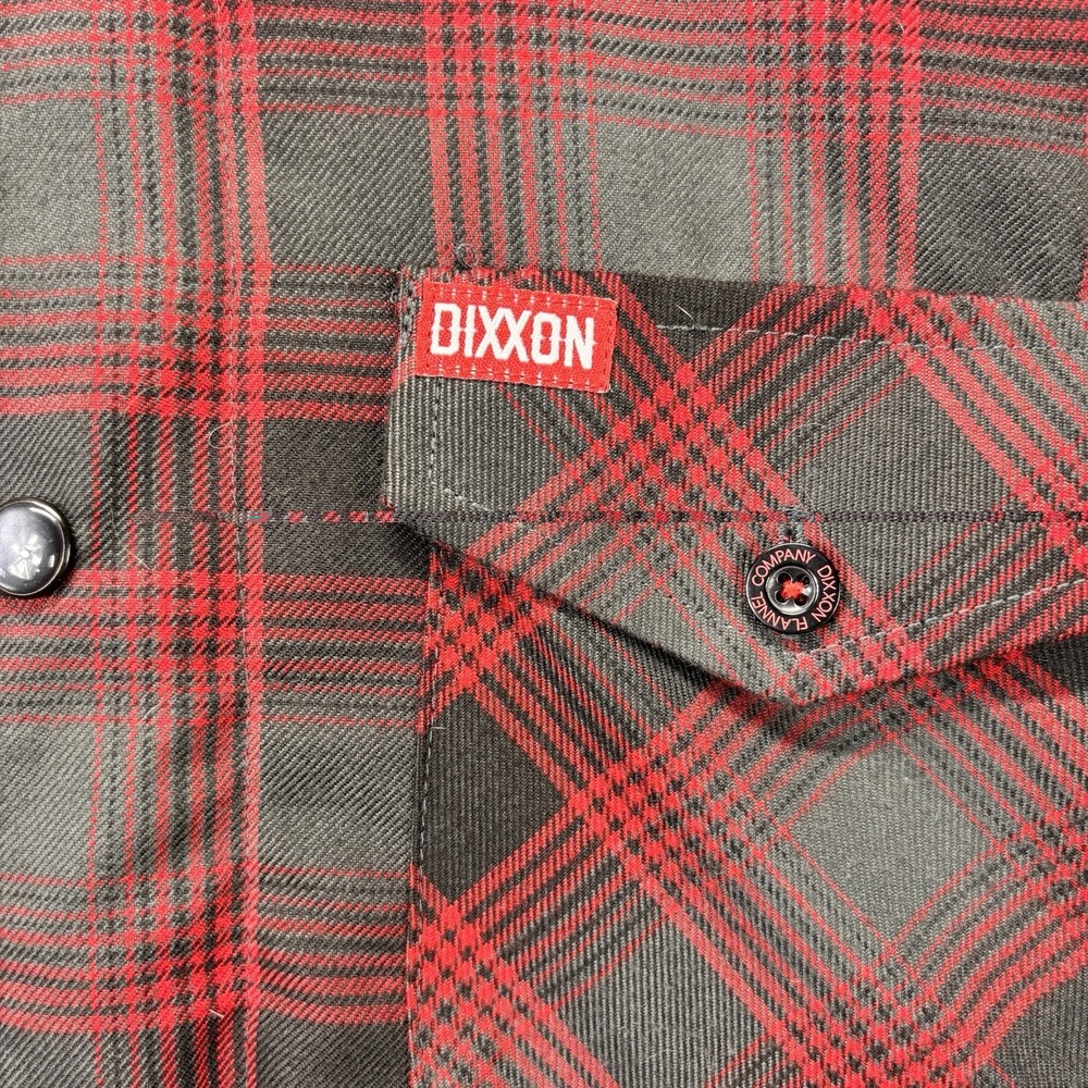 Dixxon Flannel Co Jacket Mens L The Forge Quilt Lined Snap Zip Shacket Red Gray - Picture 4 of 16